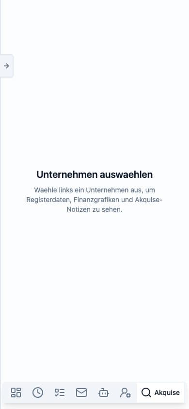 Mobile view of Acquisition in Neuronize ERP