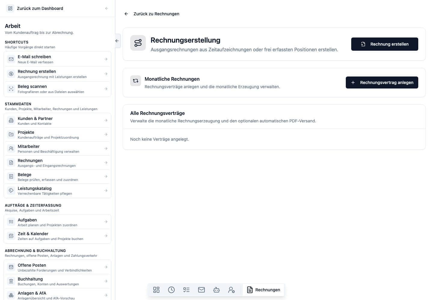 Desktop view of Invoice builder in Neuronize ERP